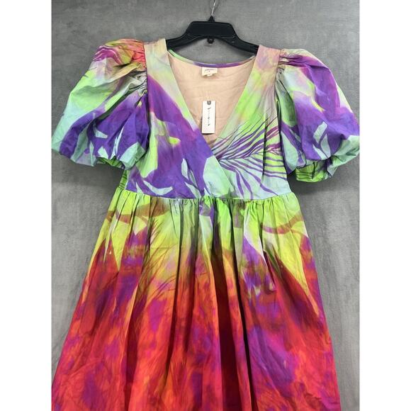 Anthropologie Plenty by Tracy Reese Puff-Sleeve Surplice Dress Size Xs - Picture 3 of 10